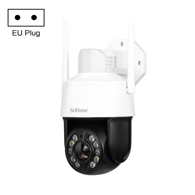 SriHome SH041 5.0MP 20X Optical Zoom 2.4G/5G WiFi Waterproof AI Auto Tracking H.265 Video Surveillance, US Plug, EU Plug, UK Plug, AU Plug – Waterproof EU Plug