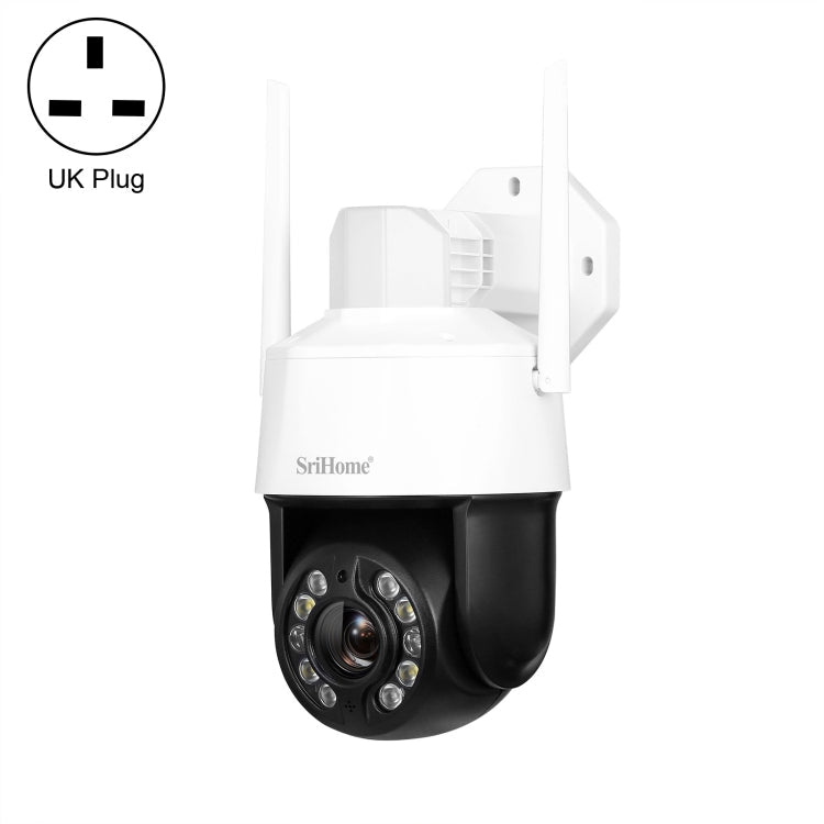 SriHome SH041 5.0MP 20X Optical Zoom 2.4G/5G WiFi Waterproof AI Auto Tracking H.265 Video Surveillance, US Plug, EU Plug, UK Plug, AU Plug – Waterproof UK Plug