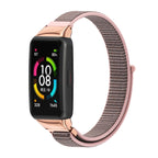 Watch Band – Braided Nylon (Huawei Band 6) For Huawei Band 6 Honor Band 6 Pink Sand Rose Gold