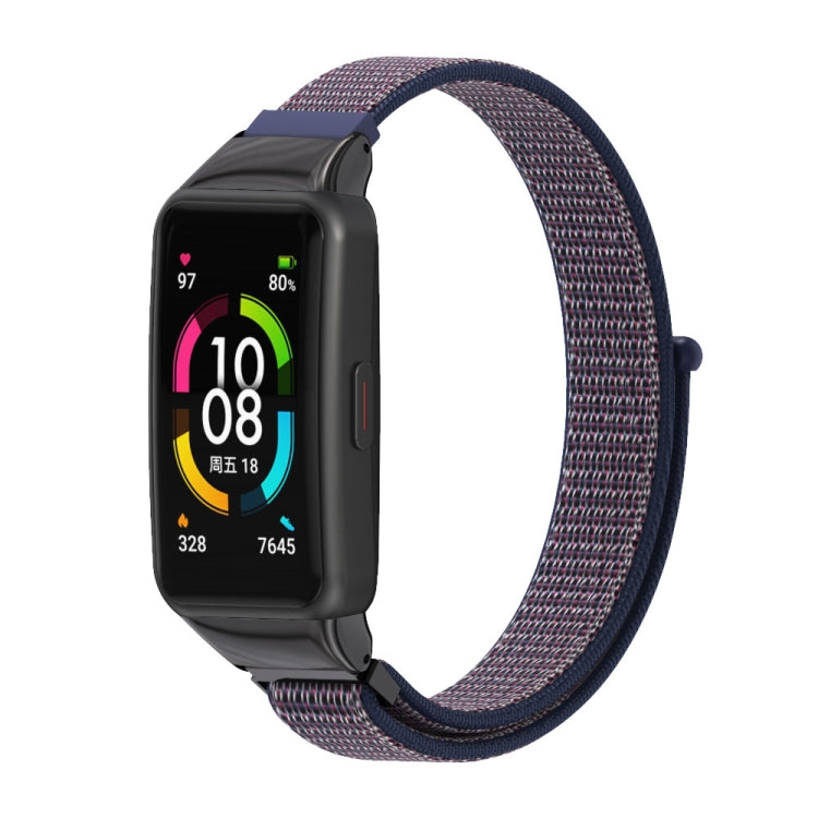 Watch Band – Braided Nylon (Huawei Band 6) For Huawei Band 6 Honor Band 6 Midnight Blue Black