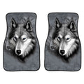 2 in 1 Universal Printing Auto Car Floor Mats Set, Grey Wolf Grey Wolf