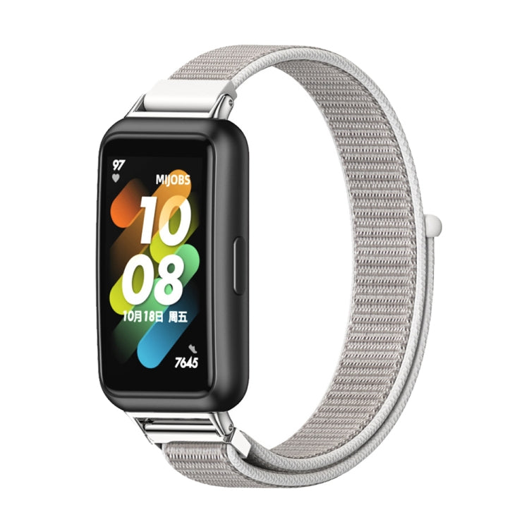 Watch Band – NFC, Braided Nylon (Huawei Band 7) For Huawei Band 7 7 NFC Sea Shell Silver
