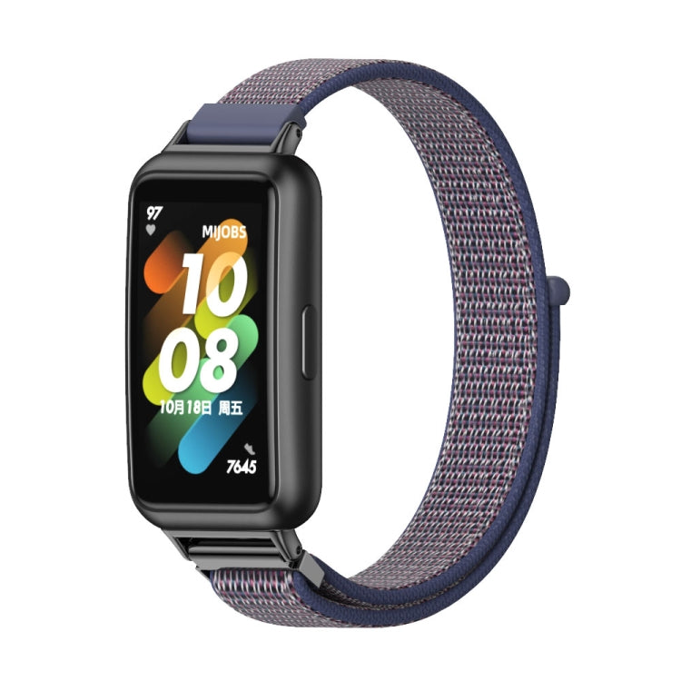 Watch Band – NFC, Braided Nylon (Huawei Band 7) For Huawei Band 7 7 NFC Midnight Blue Black