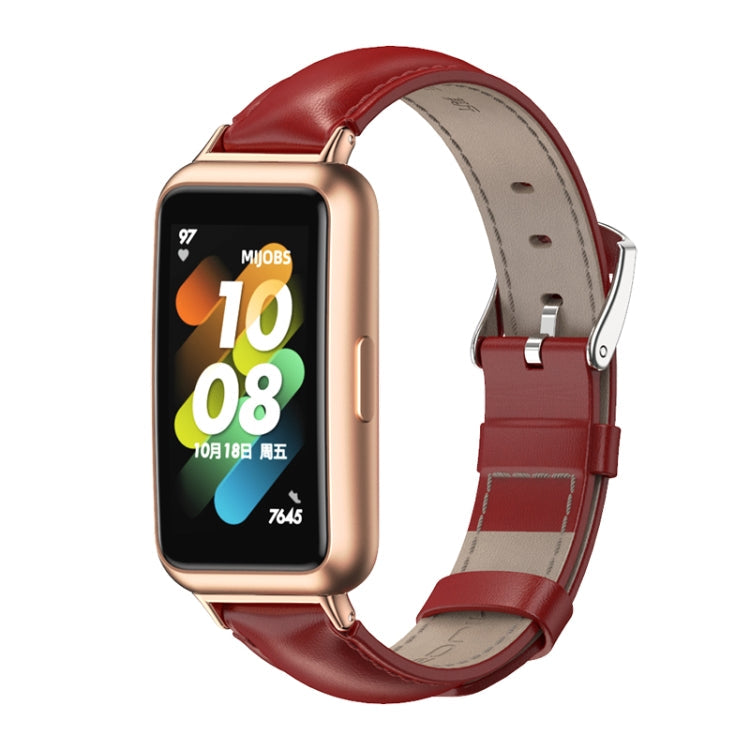 Watch Band – NFC, Leather (Huawei Band 7) For Huawei Band 7 7 NFC Red Rose Gold