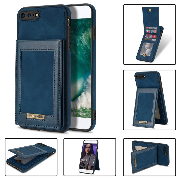 N.BEKUS Vertical Flip Card Slot RFID Phone Case – Card Slot, Flip, Leather, For iPhone SE 2022 / SE 2022 / 8 / 7, For iPhone 8 Plus / 7 Plus, For iPhone 11 Pro Max, For iPhone 11 Pro For iPhone 8 Plus 7 Plus Blue