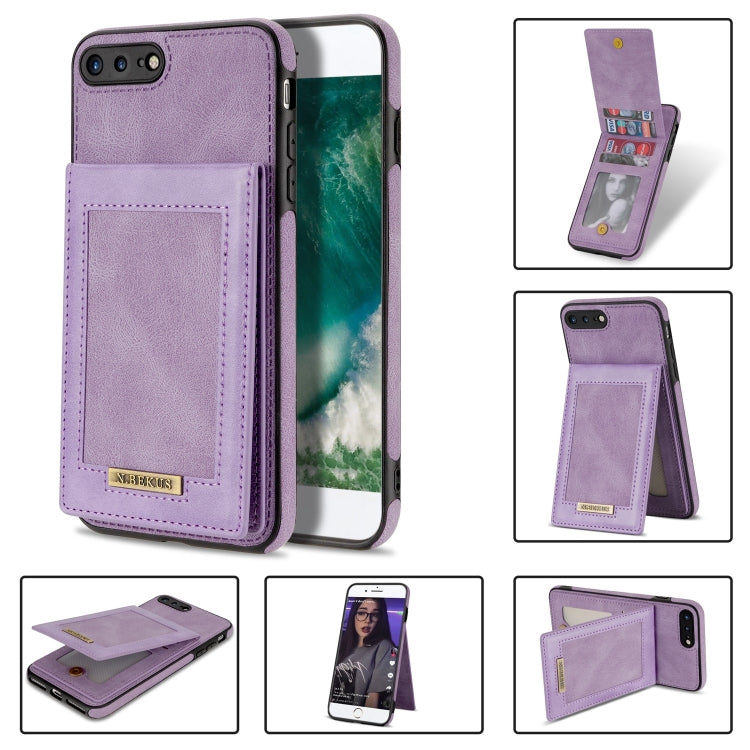N.BEKUS Vertical Flip Card Slot RFID Phone Case – Card Slot, Flip, Leather, For iPhone SE 2022 / SE 2022 / 8 / 7, For iPhone 8 Plus / 7 Plus, For iPhone 11 Pro Max, For iPhone 11 Pro For iPhone 8 Plus 7 Plus Purple