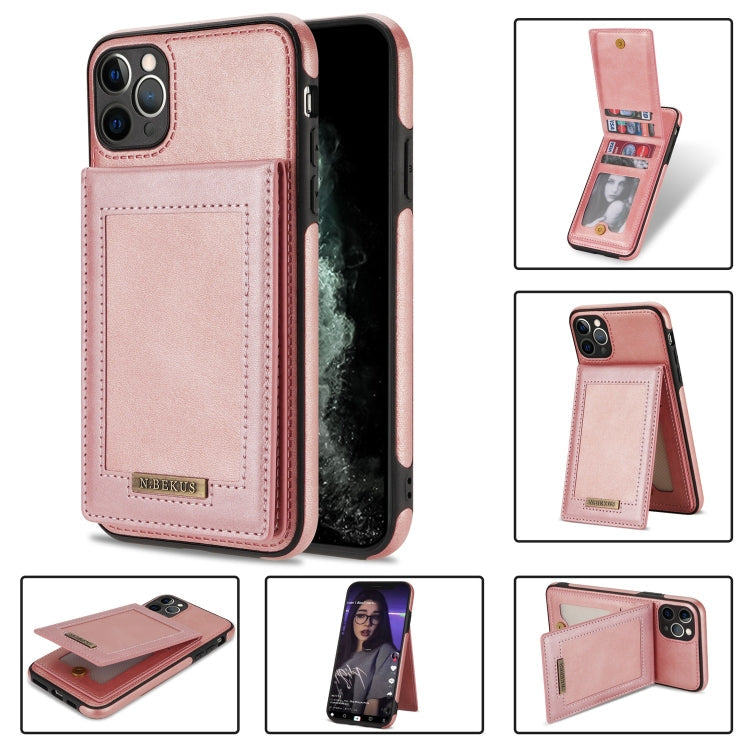 N.BEKUS Vertical Flip Card Slot RFID Phone Case – Card Slot, Flip, Leather, For iPhone SE 2022 / SE 2022 / 8 / 7, For iPhone 8 Plus / 7 Plus, For iPhone 11 Pro Max, For iPhone 11 Pro For iPhone 11 Pro Max Rose Gold
