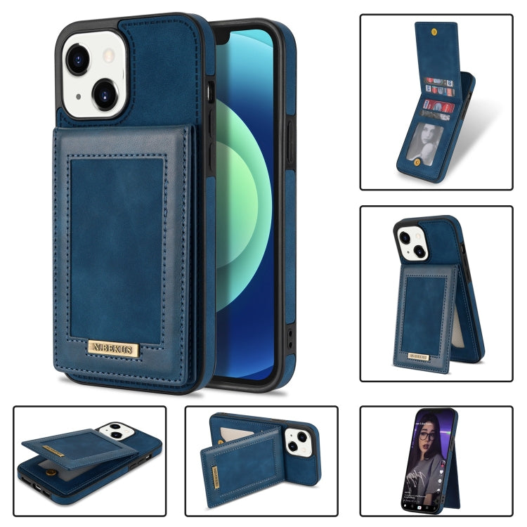 N.BEKUS Vertical Flip Card Slot RFID Phone Case, For iPhone 14 Plus, For iPhone 14 Pro, For iPhone 14 Pro Max, For iPhone 11 For iPhone 14 Plus Blue