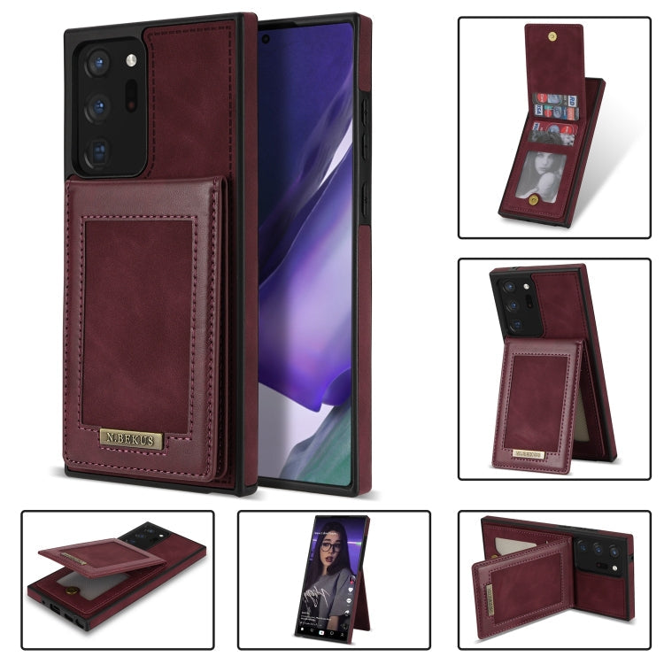 N.Bekus Vertical Flip Card Slot RFID Phone Case – Card Slot, Flip, Leather, For Samsung Galaxy Note20, For Samsung Galaxy Note20 Ultra, For Samsung Galaxy S20+, For Samsung Galaxy S20 For Samsung Galaxy Note20 Wine Red