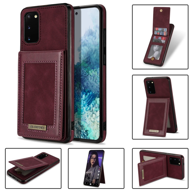 N.Bekus Vertical Flip Card Slot RFID Phone Case – Card Slot, Flip, Leather, For Samsung Galaxy Note20, For Samsung Galaxy Note20 Ultra, For Samsung Galaxy S20+, For Samsung Galaxy S20 For Samsung Galaxy S20 Wine Red
