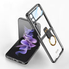 GKK Integrated Electroplating Phone Case with Ring, For Samsung Galaxy Z Flip4 For Samsung Galaxy Z Flip4 Black