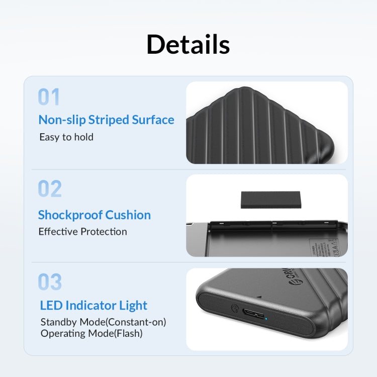 ORICO 25PW1-U3 2.5 inch External Storage Hard Drive Case, 25PW1-U3, 25PW1-C3, 25PW1C-C3 – Durable Build, Easy to Use