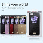SULADA Shockproof TPU + Handmade Leather Phone Case, For Samsung Galaxy Z Flip5, For Samsung Galaxy Z Flip4