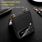 SULADA Litchi Texture Leather + TPU Phone Case with Strap, For Samsung Galaxy Z Flip4