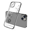 Electroplating Diamond Dandelion TPU Phone Case, For iPhone 14, For iPhone 14 Plus, For iPhone 14 Pro For iPhone 14 Black