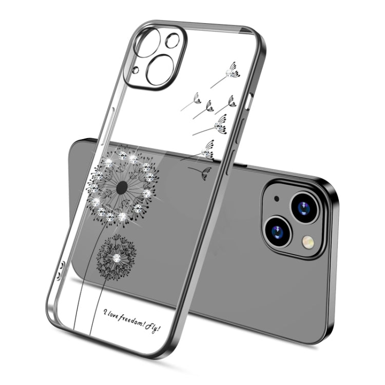 Electroplating Diamond Dandelion TPU Phone Case, For iPhone 14 Pro Max For iPhone 14 Pro Max Black