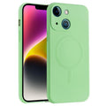 Liquid Silicone Full Coverage Magsafe Phone Case, For iPhone 14, For iPhone 14 Plus, For iPhone 14 Pro For iPhone 14 Green