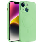 Liquid Silicone Full Coverage Magsafe Phone Case, For iPhone 14, For iPhone 14 Plus, For iPhone 14 Pro For iPhone 14 Green