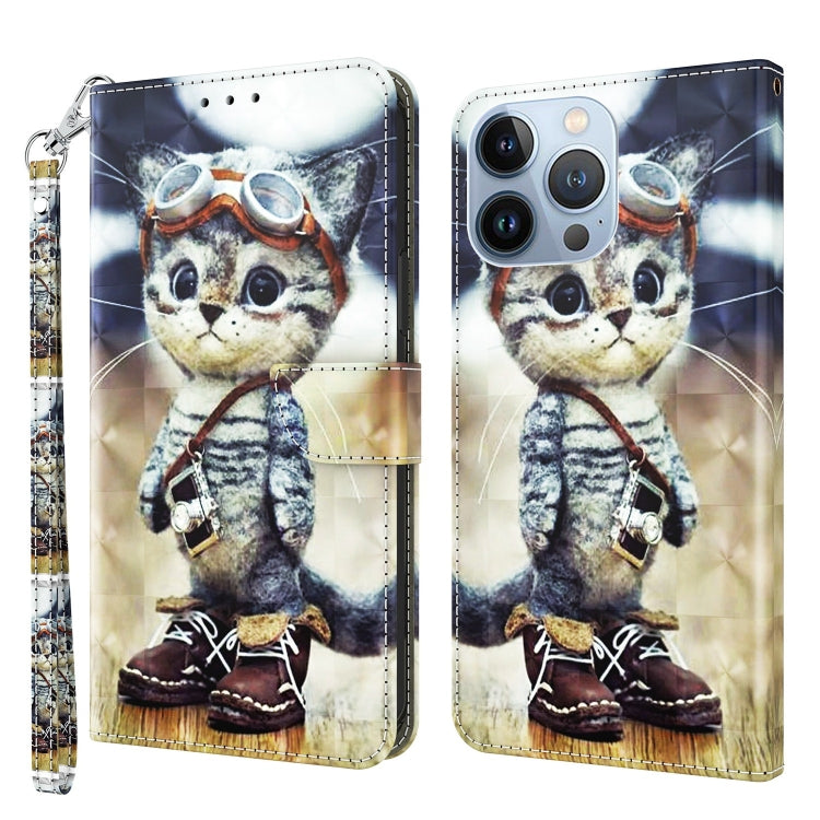 3D Painted Leather Phone Case, For iPhone 12 / 12 Pro, For iPhone 12 Pro Max, For iPhone 11 For iPhone 12 12 Pro Naughty Cat