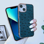 Genuine Leather Ostrich Texture Nano Case, For iPhone 14