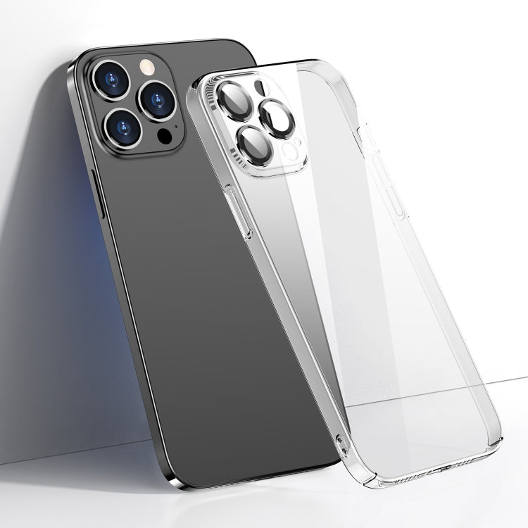 Glass Lens Film Clear PC Phone Case, For iPhone 14, For iPhone 14 Plus, For iPhone 14 Pro, For iPhone 14 Pro Max For iPhone 14 Black