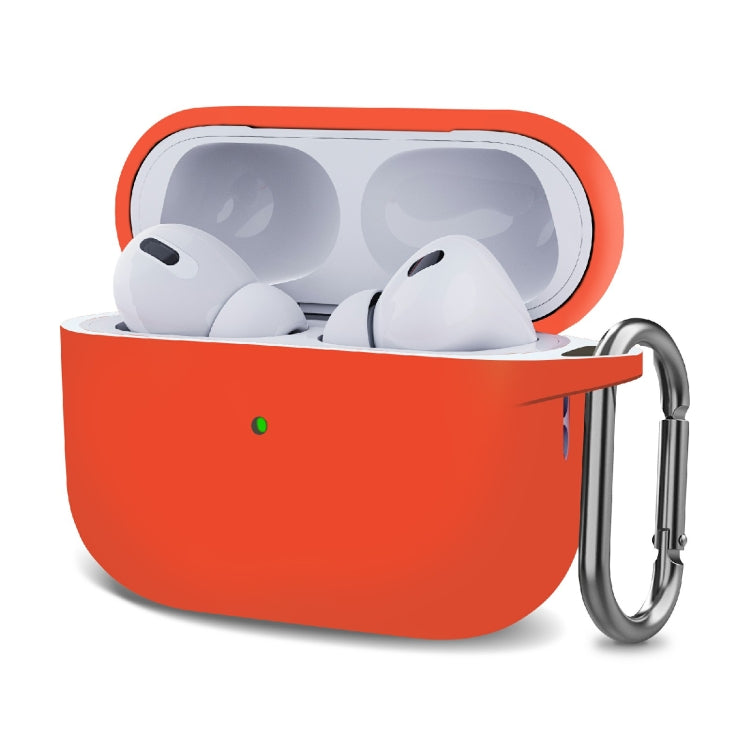 Silicone Thickening Wireless Earphone Protective Case with Hook – Durable Build, Easy to Use, For AirPods Pro 2 For AirPods Pro 2 Orange