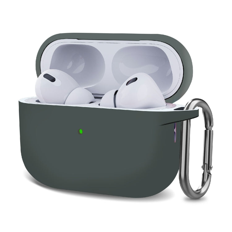 Silicone Thickening Wireless Earphone Protective Case with Hook – Durable Build, Easy to Use, For AirPods Pro 2 For AirPods Pro 2 Advanced Grey
