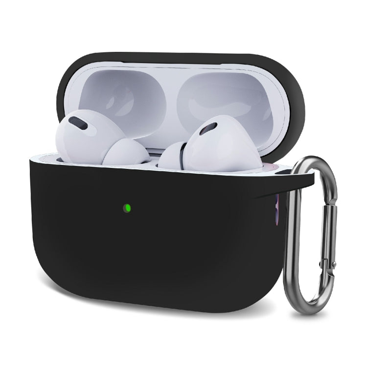 Silicone Thickening Wireless Earphone Protective Case with Hook – Durable Build, Easy to Use, For AirPods Pro 2 For AirPods Pro 2 Black