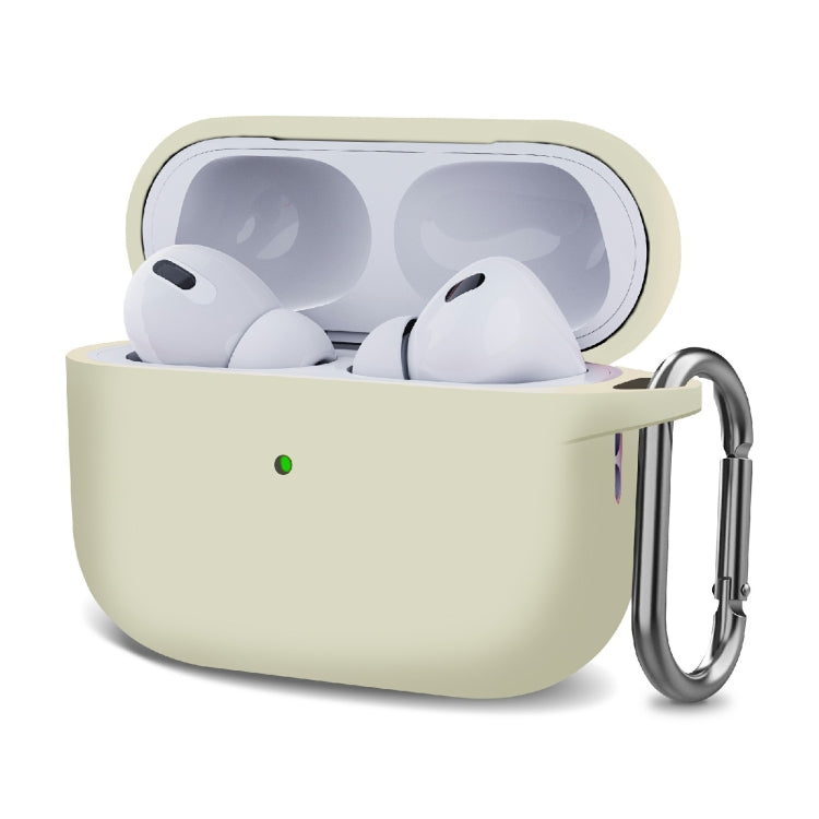 Silicone Thickening Wireless Earphone Protective Case with Hook – Durable Build, Easy to Use, For AirPods Pro 2 For AirPods Pro 2 Milky White