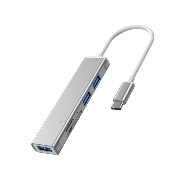 Docking Station TF/SD Card Reader For iPhone, Type-C Port, USB Port, 5 in 1 8 (Grey), 5 in 1 8 (Silver) – Data Transmission