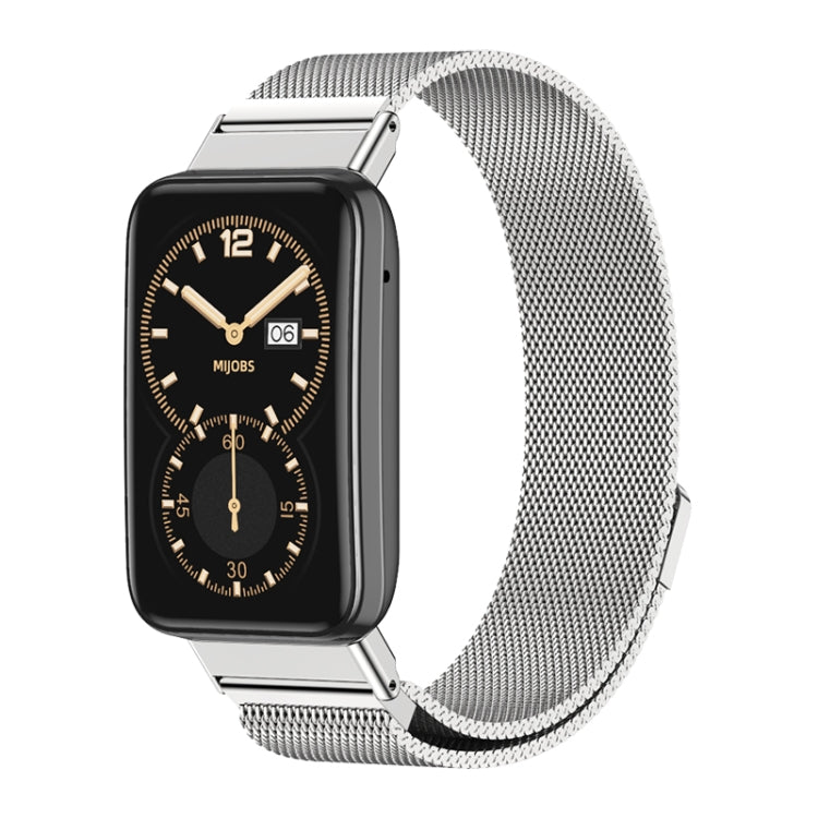 Mijobs Milan Magnetic Stainless Steel Watch Band, For Xiaomi Mi Band 7 Pro For Xiaomi Mi Band 7 Pro Silver
