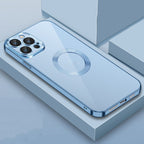 9D Plated Lens Film Clear Phone Case, For iPhone 14, For iPhone 14 Plus, For iPhone 14 Pro For iPhone 14 Sierra Blue