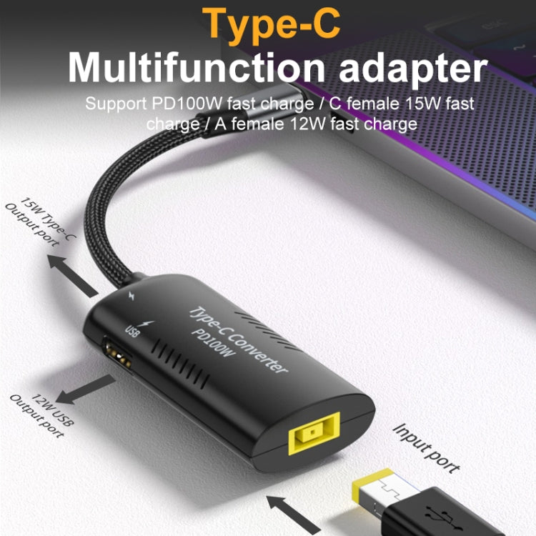 + Type-C + USB Female to Type-C Multifunction Apapter, DC5521 / 5525, DC7406, DC7909, Square Port – TPU