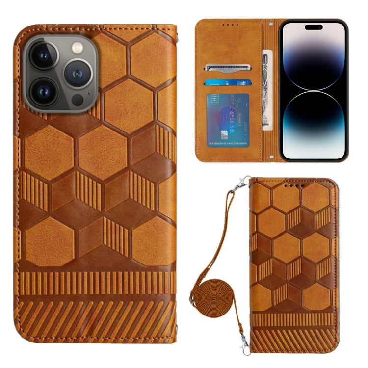 Crossbody Football Texture Magnetic PU Phone Case – Wear-resistant, Lanyard, Magnetic, For iPhone 14 Plus, For iPhone 14 Pro, For iPhone 14 Pro Max, For iPhone SE 2022/SE 2020/8/7 For iPhone 14 Pro Max Khaki