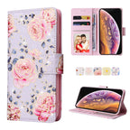 Bronzing Painting RFID Leather Case, For iPhone X / XS, For iPhone 7 Plus / 8 Plus, For iPhone SE 2022 / SE 2020 / 7 / 8 For iPhone X XS Pastoral Rose