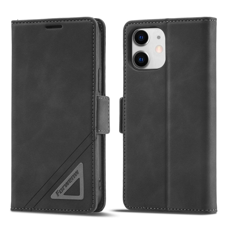 Forwenw Dual-side Buckle Leather Phone Case, For iPhone 12 mini, For iPhone 12 / 12 Pro, For iPhone 12 Pro Max, For iPhone 11, For iPhone 11 Pro, For iPhone 11 Pro Max, For iPhone X / XS, For iPhone XR For iPhone 12 mini Black