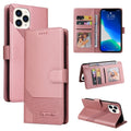 GQUTROBE Skin Feel Magnetic Leather Phone Case, For iPhone 13 Pro Max, For iPhone 13 Pro, For iPhone 13, For iPhone 13 mini For iPhone 13 Pro Max Rose Gold