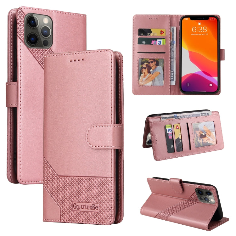 GQUTROBE Skin Feel Magnetic Leather Phone Case, For iPhone 12 Pro Max, For iPhone 12 / 12 Pro, For iPhone 12 mini, For iPhone 11 Pro Max For iPhone 12 Pro Max Rose Gold