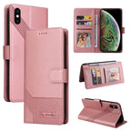 GQUTROBE Skin Feel Magnetic Leather Phone Case, For iPhone XS / X, For iPhone SE 2022 / SE 2020 / 8 / 7, For iPhone 8 Plus / 7 Plus For iPhone XS X Rose Gold