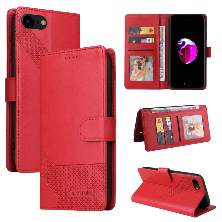 GQUTROBE Skin Feel Magnetic Leather Phone Case – Wear-resistant, Magnetic, Card Slot, For iPhone XS / X, For iPhone SE 2022 / SE 2020 / 8 / 7, For iPhone 8 Plus / 7 Plus For iPhone SE 2022 SE 2020 8 7 Red