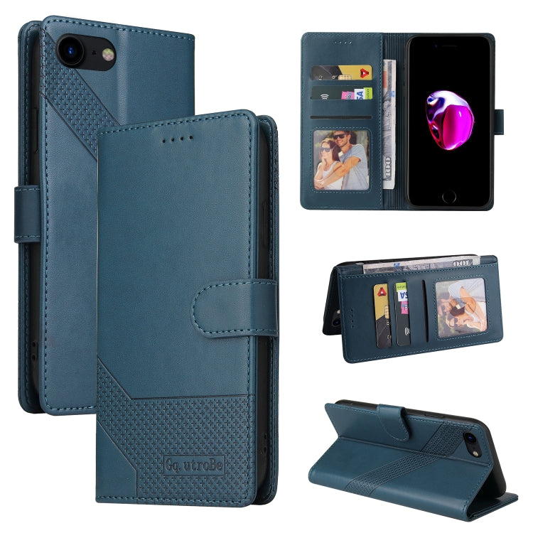 GQUTROBE Skin Feel Magnetic Leather Phone Case – Wear-resistant, Magnetic, Card Slot, For iPhone XS / X, For iPhone SE 2022 / SE 2020 / 8 / 7, For iPhone 8 Plus / 7 Plus For iPhone SE 2022 SE 2020 8 7 Blue