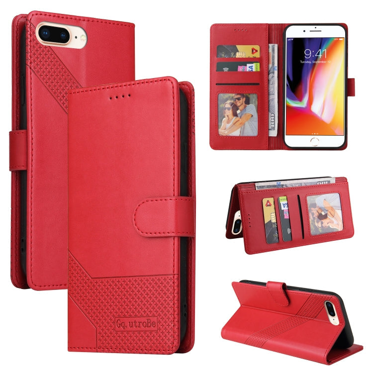 GQUTROBE Skin Feel Magnetic Leather Phone Case – Wear-resistant, Magnetic, Card Slot, For iPhone XS / X, For iPhone SE 2022 / SE 2020 / 8 / 7, For iPhone 8 Plus / 7 Plus For iPhone 8 Plus 7 Plus Red