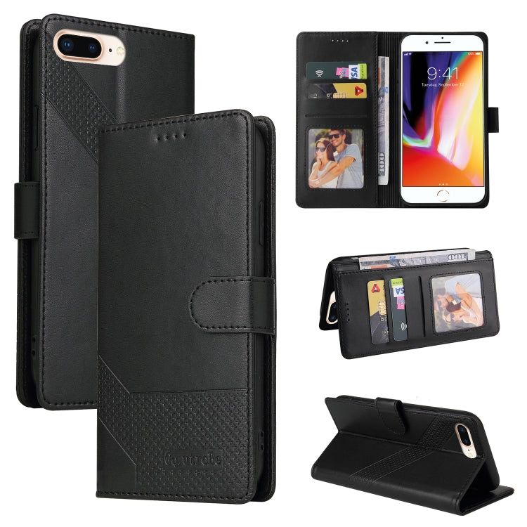 GQUTROBE Skin Feel Magnetic Leather Phone Case – Wear-resistant, Magnetic, Card Slot, For iPhone XS / X, For iPhone SE 2022 / SE 2020 / 8 / 7, For iPhone 8 Plus / 7 Plus For iPhone 8 Plus 7 Plus Black