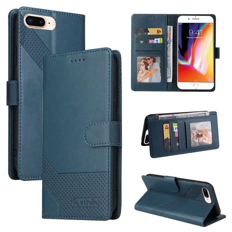 GQUTROBE Skin Feel Magnetic Leather Phone Case – Wear-resistant, Magnetic, Card Slot, For iPhone XS / X, For iPhone SE 2022 / SE 2020 / 8 / 7, For iPhone 8 Plus / 7 Plus For iPhone 8 Plus 7 Plus Blue