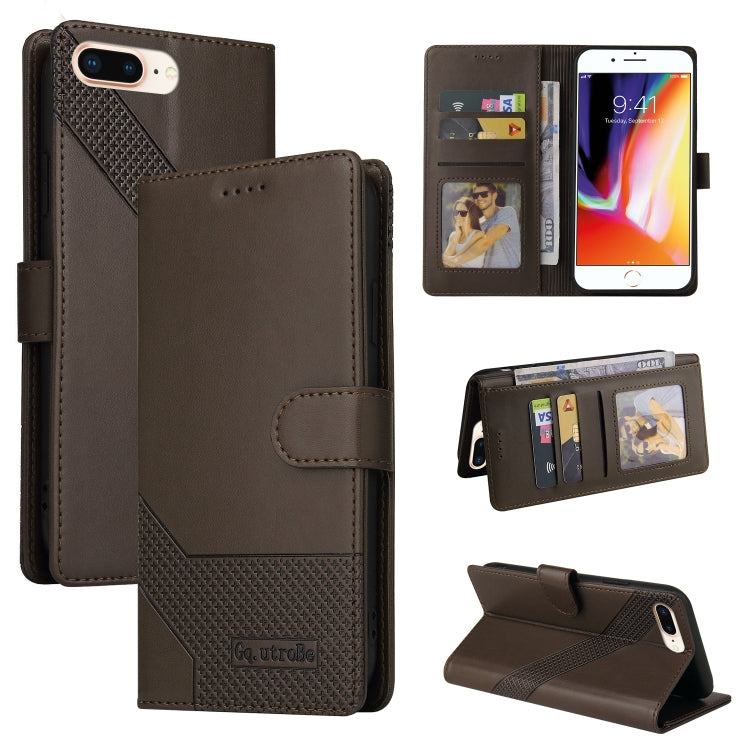 GQUTROBE Skin Feel Magnetic Leather Phone Case – Wear-resistant, Magnetic, Card Slot, For iPhone XS / X, For iPhone SE 2022 / SE 2020 / 8 / 7, For iPhone 8 Plus / 7 Plus For iPhone 8 Plus 7 Plus Brown