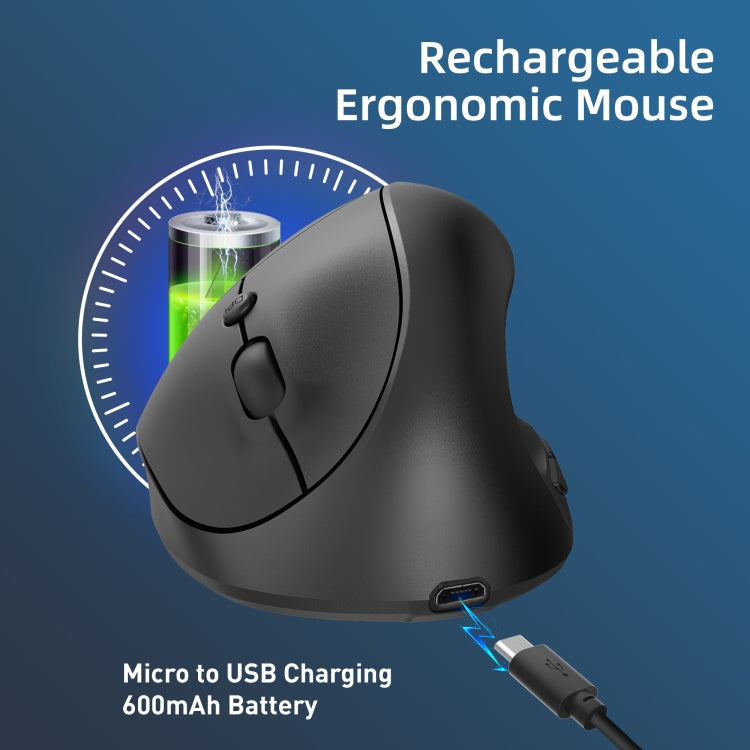 X10 2.4G Wireless Rechargeable Vertical Ergonomic Gaming Mouse, X10 Rechargeable (Black), X10 Rechargeable (Grey) – Durable Build, Easy to Use