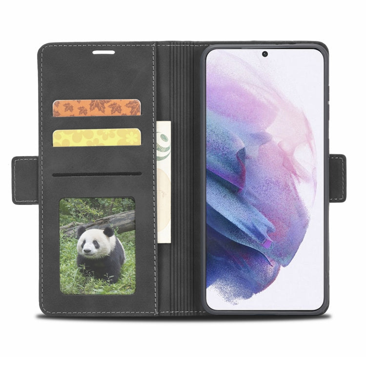 Forwenw Dual-side Buckle Leather Phone Case – Wear-resistant, Card Slot, Leather, For Samsung Galaxy S22 5G, For Samsung Galaxy S22+ 5G, For Samsung Galaxy S22 Ultra 5G, For Samsung Galaxy S21 5G, For Samsung Galaxy S21+ 5G