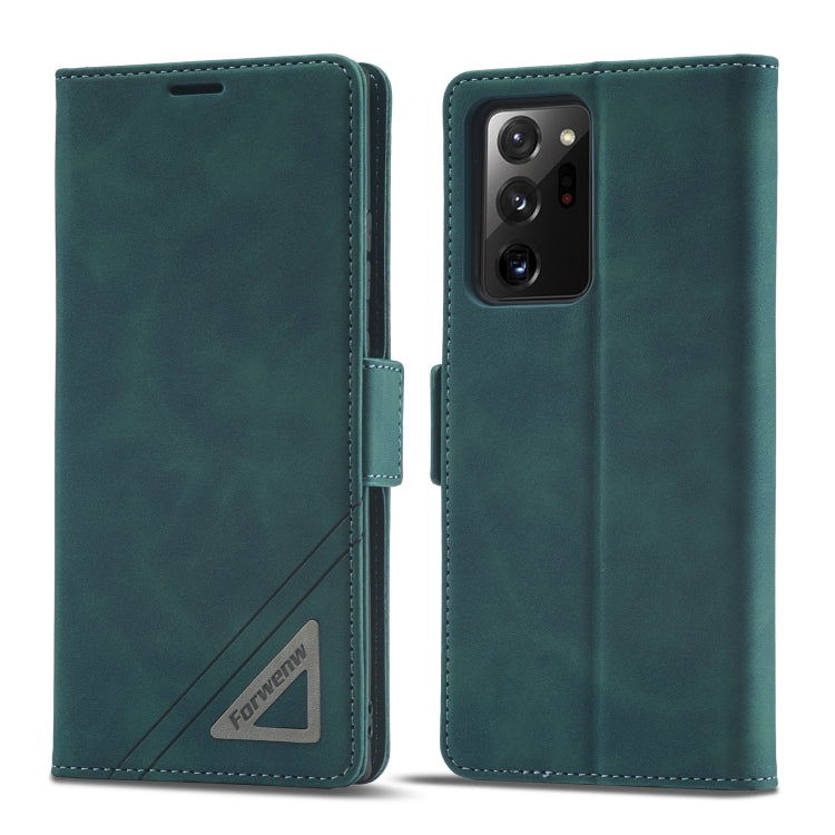 Forwenw Dual-side Buckle Leather Phone Case – Wear-resistant, Card Slot, Leather, For Samsung Galaxy S22 5G, For Samsung Galaxy S22+ 5G, For Samsung Galaxy S22 Ultra 5G, For Samsung Galaxy S21 5G, For Samsung Galaxy S21+ 5G For Samsung Galaxy Note20 Ultra Dark Cyan
