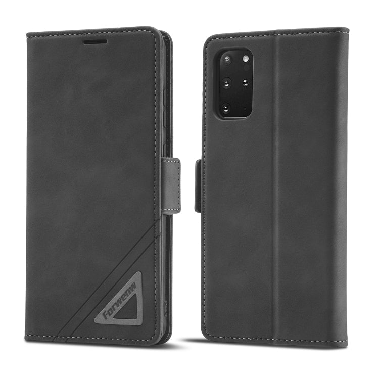 Forwenw Dual-side Buckle Leather Phone Case, For Samsung Galaxy S20, For Samsung Galaxy S20+, For Samsung Galaxy S20 Ultra, For Samsung Galaxy S21 FE 5G, For Samsung Galaxy S20 FE, For Samsung Galaxy S10, For Samsung Galaxy S10+, For Samsung Galaxy S10e For Samsung Galaxy S20 Black