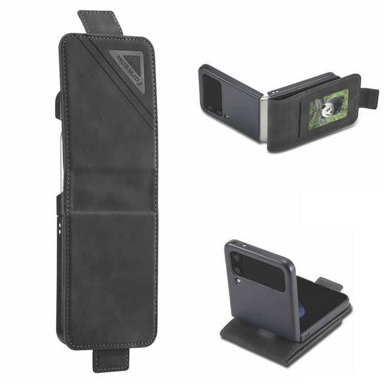 Forwenw Dual-side Buckle Leather Phone Case, For Samsung Galaxy Z Flip3 5G, For Samsung Galaxy Z Flip4, For Samsung Galaxy Z Fold3 5G, For Samsung Galaxy Z Fold4, For Samsung Galaxy A12 4G / 5G, For Samsung Galaxy A13 4G / 5G, For Samsung Galaxy A22 5G... For Samsung Galaxy Z Flip3 5G Black